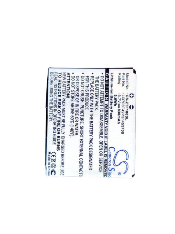 Replacement Battery for ZTE Verizon F350 – 830mAh Li-Ion - CS-ZTF188SL